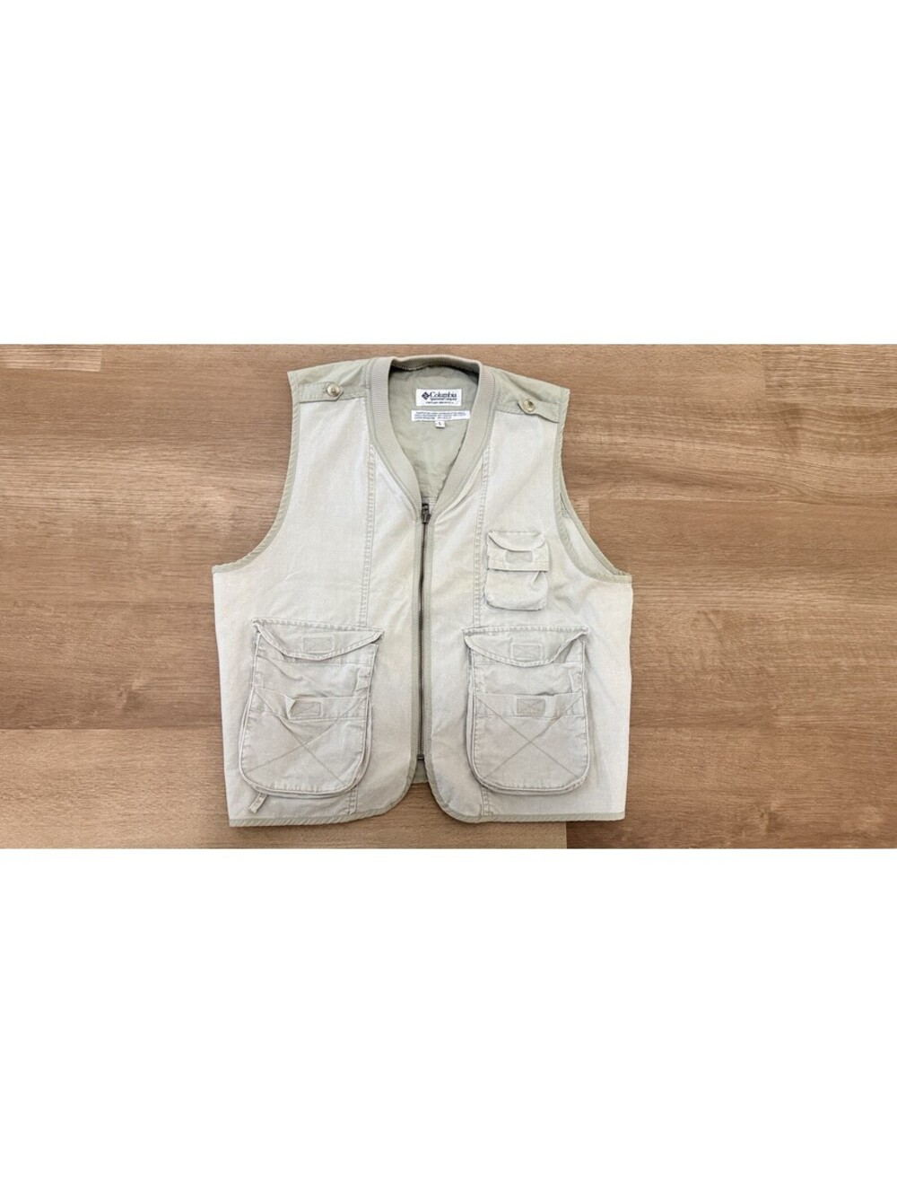 Columbia Utility Vest Womens L Biege Green Fishing Hunting Outdoors Gorpcore